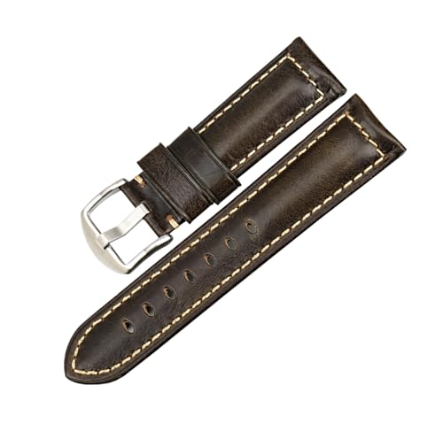 Chlikeyi Uhrenarmband, handgefertigt, Vintage-Leder, 20mm, 22-26mm, Farbe 8, 18mm von Chlikeyi