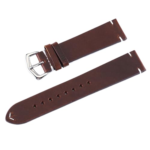 Chlikeyi Uhrenarmband Kalbsleder mit echtem Leder 18-24mm, Braun, 18mm von Chlikeyi