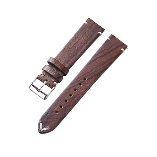 Chlikeyi Uhrenarmband Vintage Schnellverschluss 18-22mm Holzstruktur, Braun, 18mm von Chlikeyi