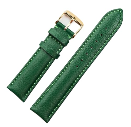 Chlikeyi Uhrenarmband aus echtem Leder, 13–22mm, Unisex, Litschi-Textur, Farbe 21, 22mm von Chlikeyi