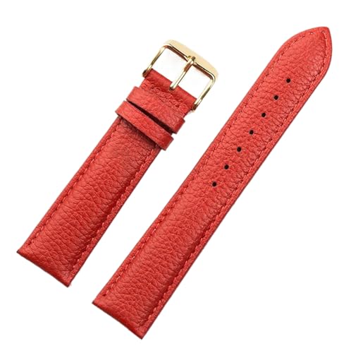 Chlikeyi Uhrenarmband aus echtem Leder, 13–22mm, Unisex, Litschi-Textur, Farbe 24, 17mm von Chlikeyi