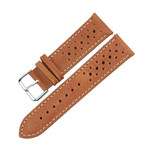 Chlikeyi Uhrenarmband aus echtem Leder 18–24 mm atmungsaktives poröses Armband Uhrenarmband handgefertigte Nähte Chlikeyi Uhrenarmband aus echtem Leder 18–24 mm atmungsaktives poröses Armband Uhrenarmband handgefertigte Nähte von Chlikeyi