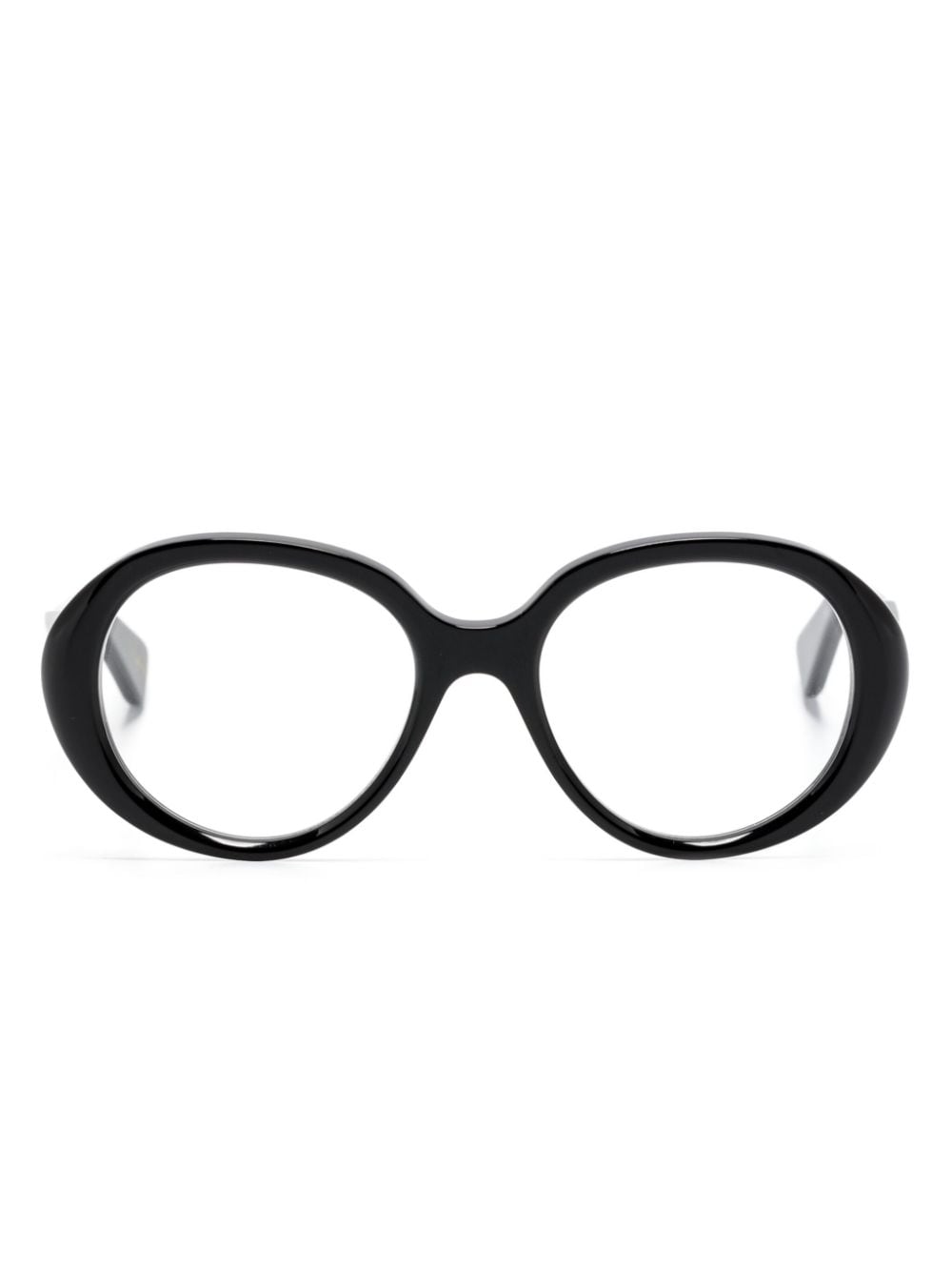 Chloé Eyewear Runde Brille mit Logo-Prägung - Schwarz von Chloé Eyewear