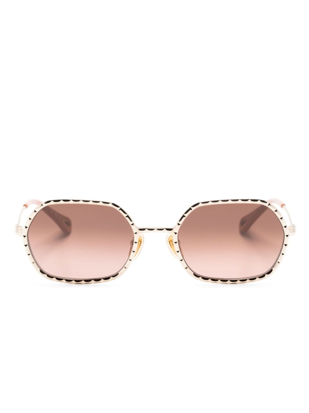 Chloé Eyewear Sonnenbrille mit geometrischem Gestell - Gold von Chloé Eyewear