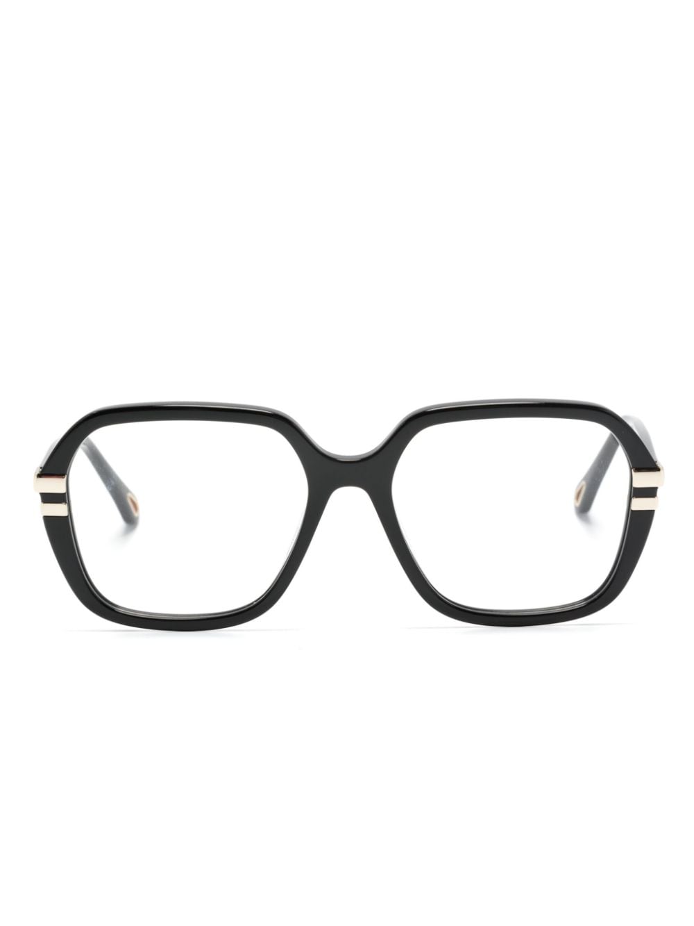 Chloé Eyewear Eckige Sonnenbrille mit Logo - Schwarz von Chloé Eyewear