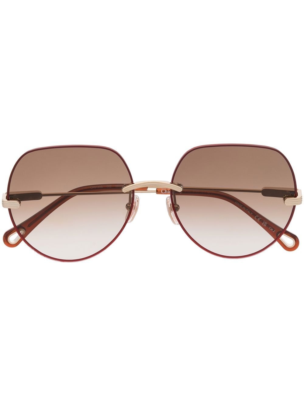 Chloé Eyewear Sonnenbrille mit rundem Gestell - Gold von Chloé Eyewear