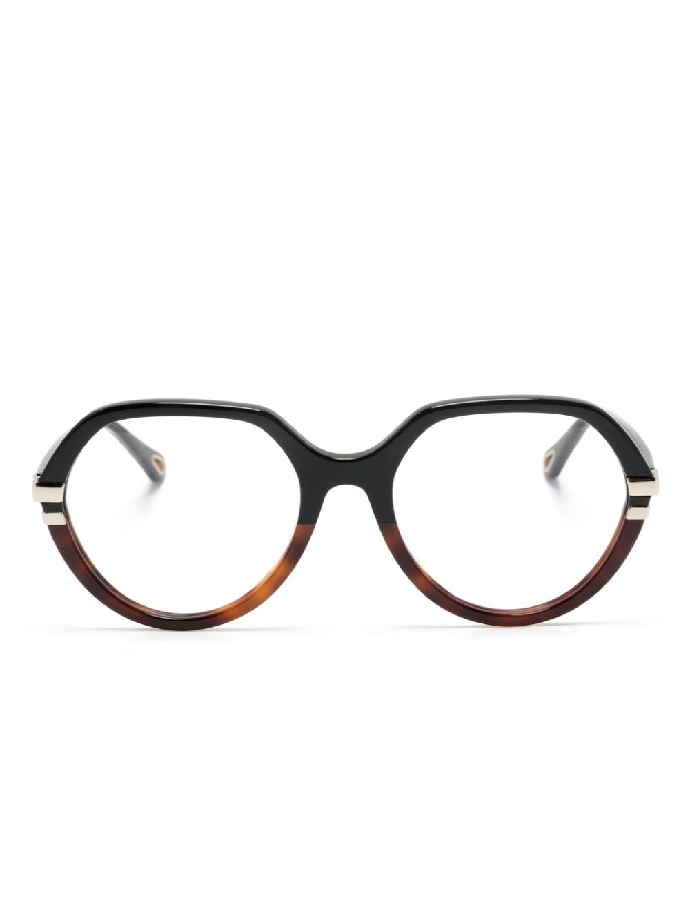 Chloé Eyewear Runde Brille in Schildpattoptik - Schwarz von Chloé Eyewear