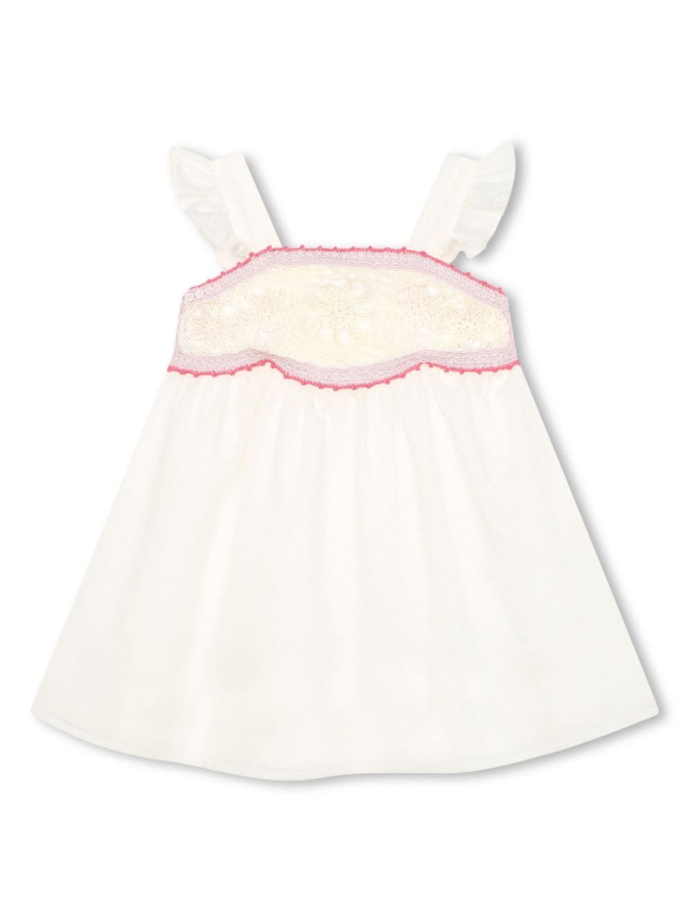 Chloé Kids Ärmelloses Kleid mit Häkeleinsatz - Weiß von Chloé Kids