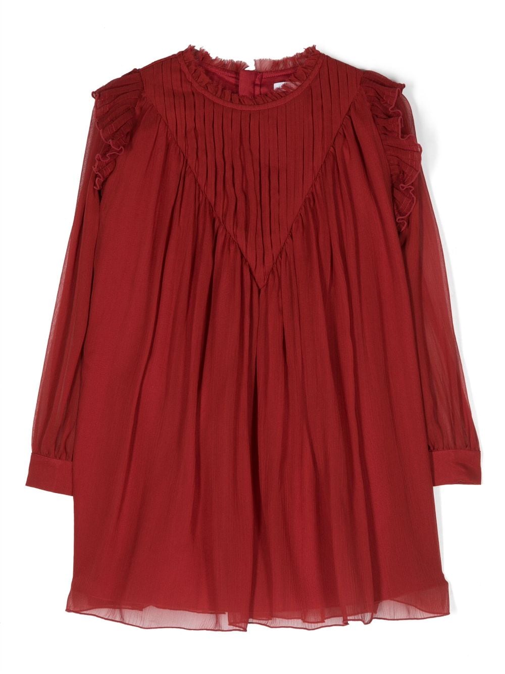 Chloé Kids Ausgestelltes Kleid aus Seide - Rot von Chloé Kids