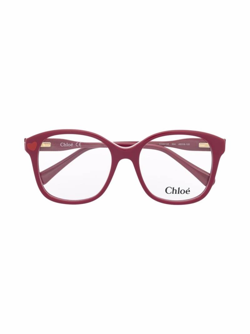 Chloé Kids Brille mit eckigem Gestell - Rot von Chloé Kids