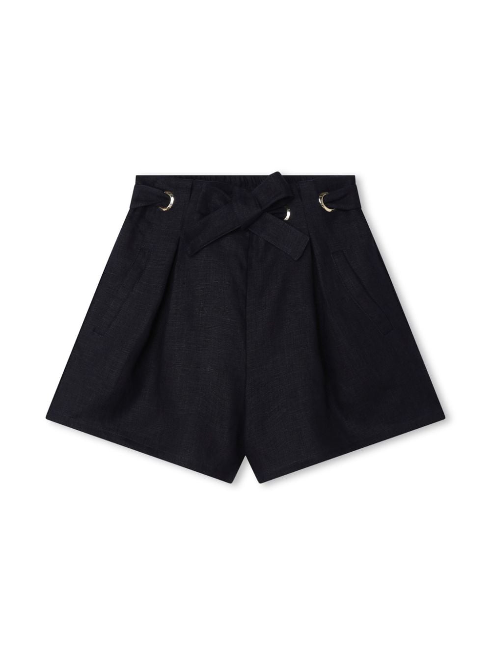 Chloé Kids Bundfaltenshorts aus Leinen - Blau von Chloé Kids