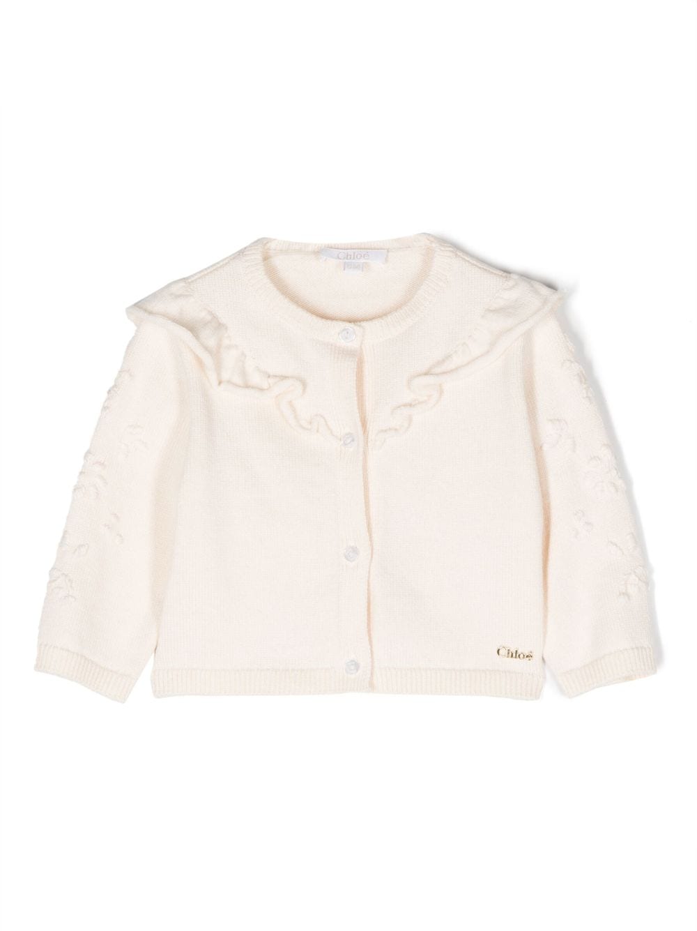 Chloé Kids Cardigan mit Latzkragen - Nude von Chloé Kids