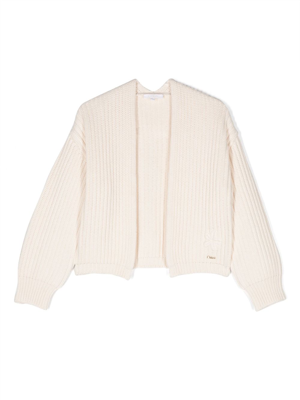 Chloé Kids Cardigan mit Logo-Schild - Nude von Chloé Kids