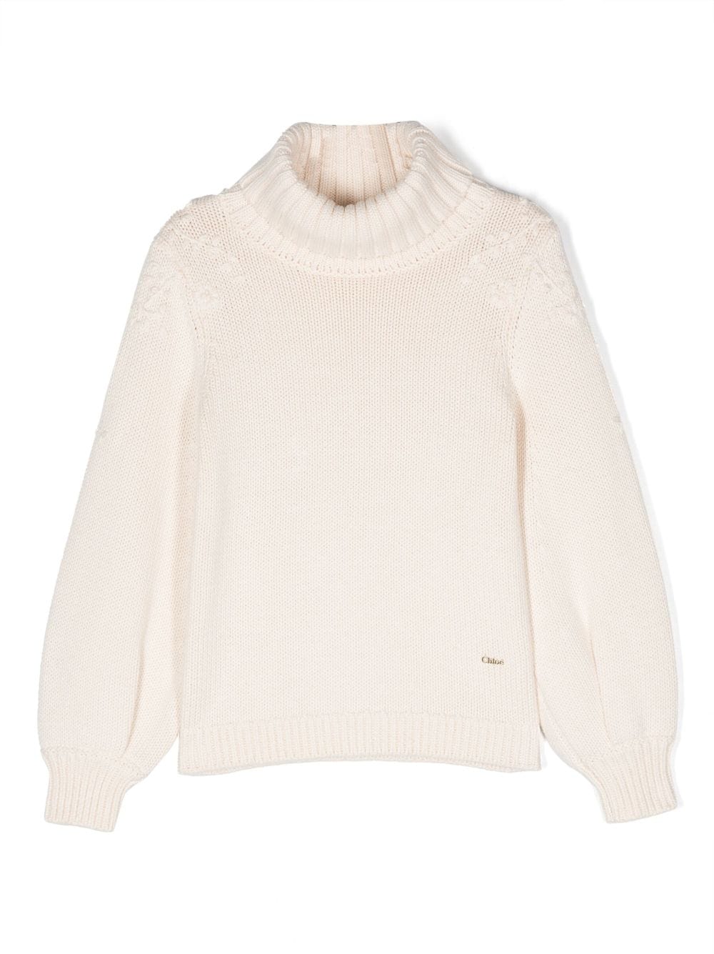 Chloé Kids Gestrickter Pullover mit Stehkragen - Nude von Chloé Kids