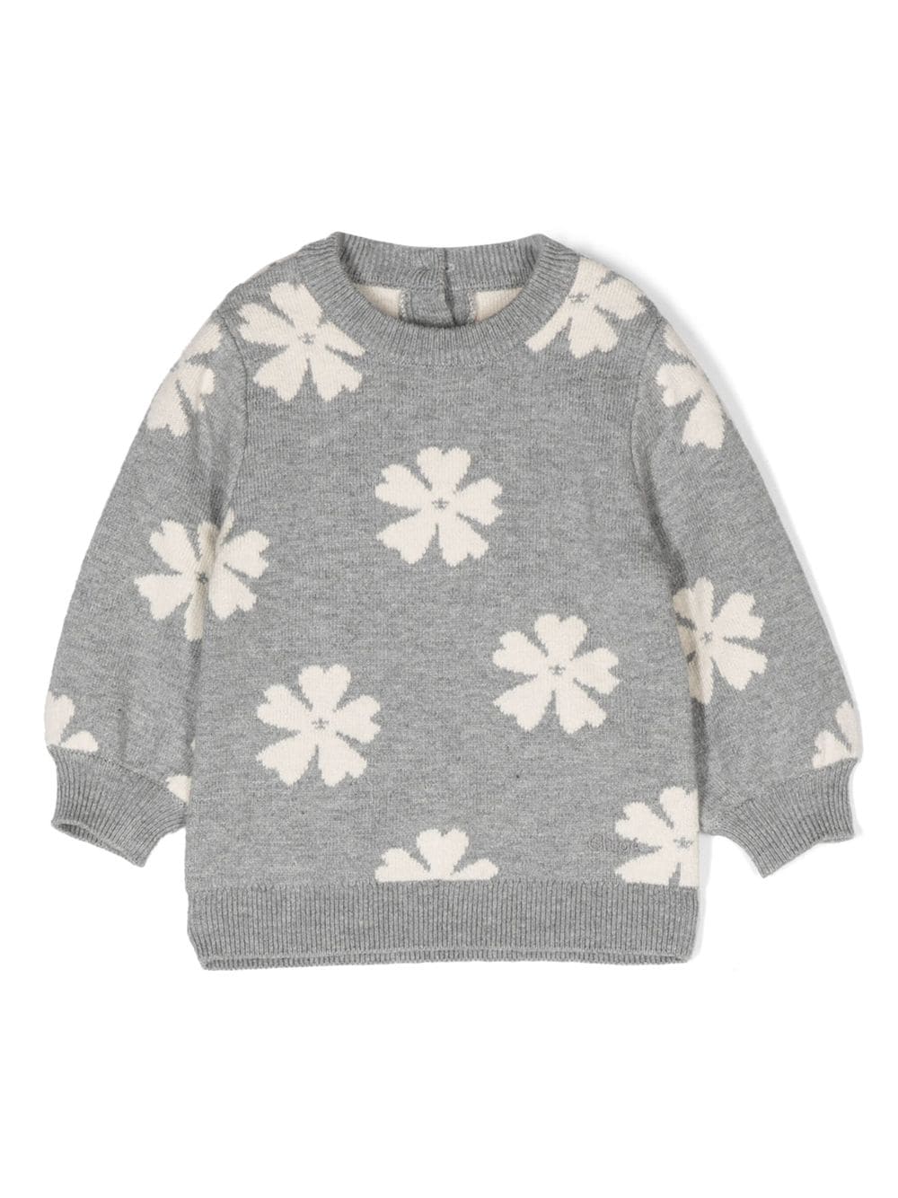 Chloé Kids Intarsien-Pullover mit Blumenmuster - Grau von Chloé Kids