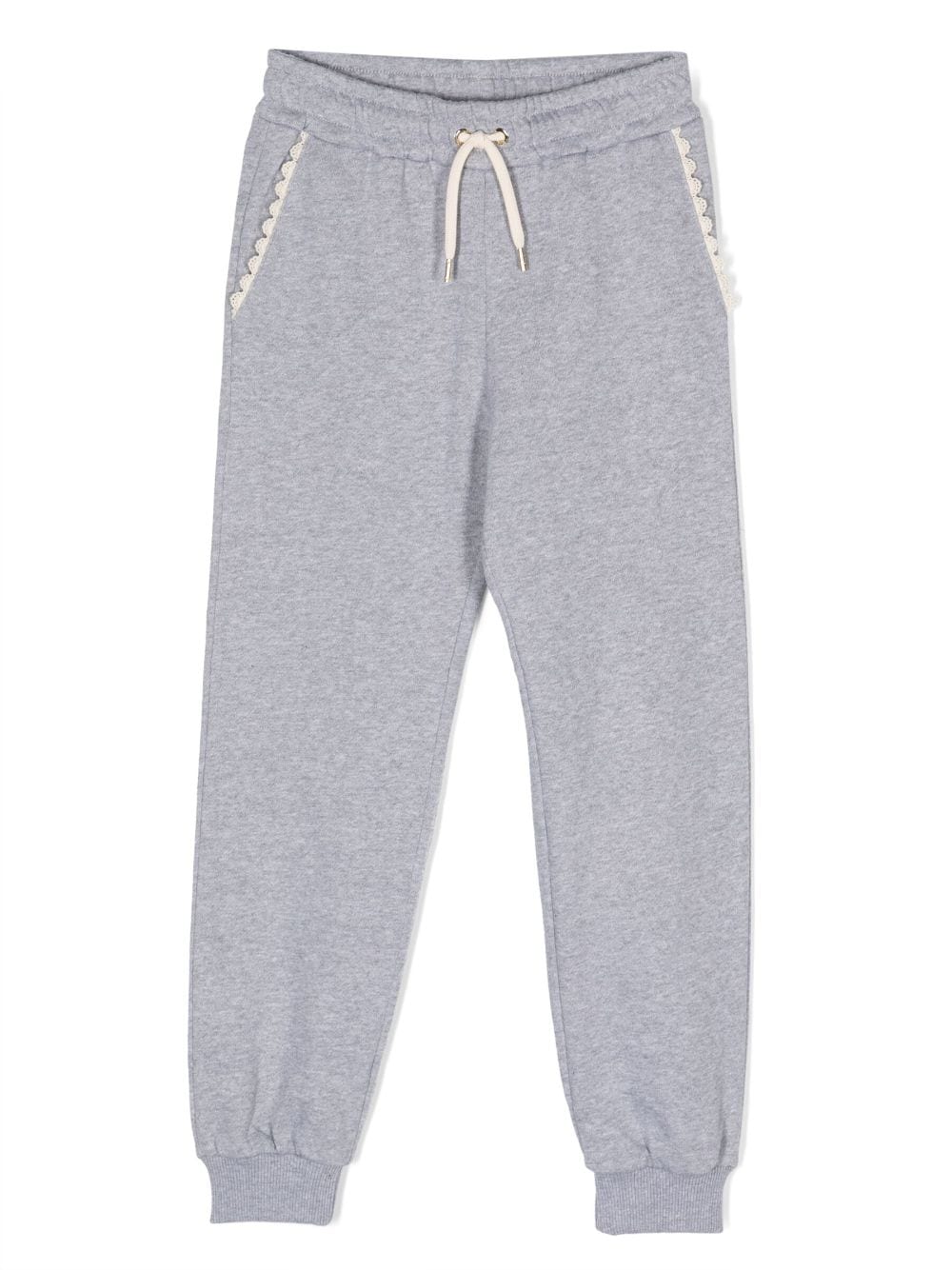 Chloé Kids Jogginghose mit Spitzenborten - Grau von Chloé Kids