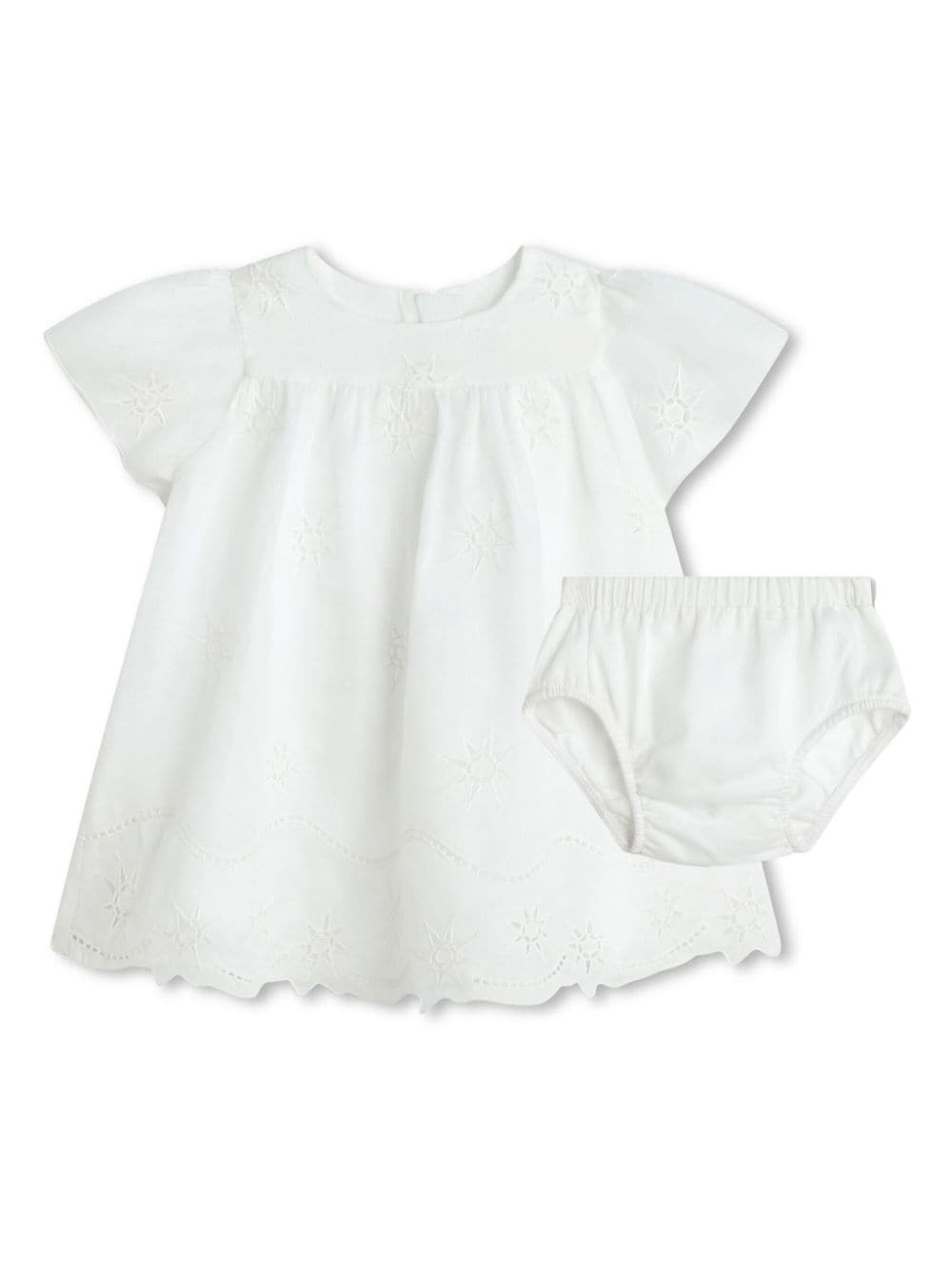 Chloé Kids Kleid-Set aus Bio-Baumwolle - Weiß von Chloé Kids