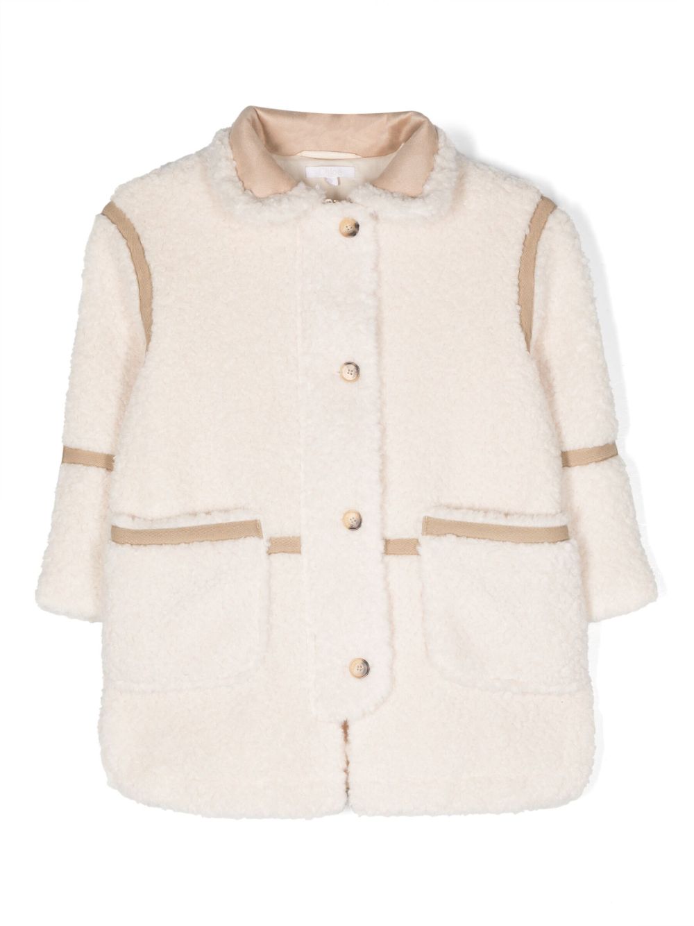 Chloé Kids Mantel aus Faux Shearling - Weiß von Chloé Kids