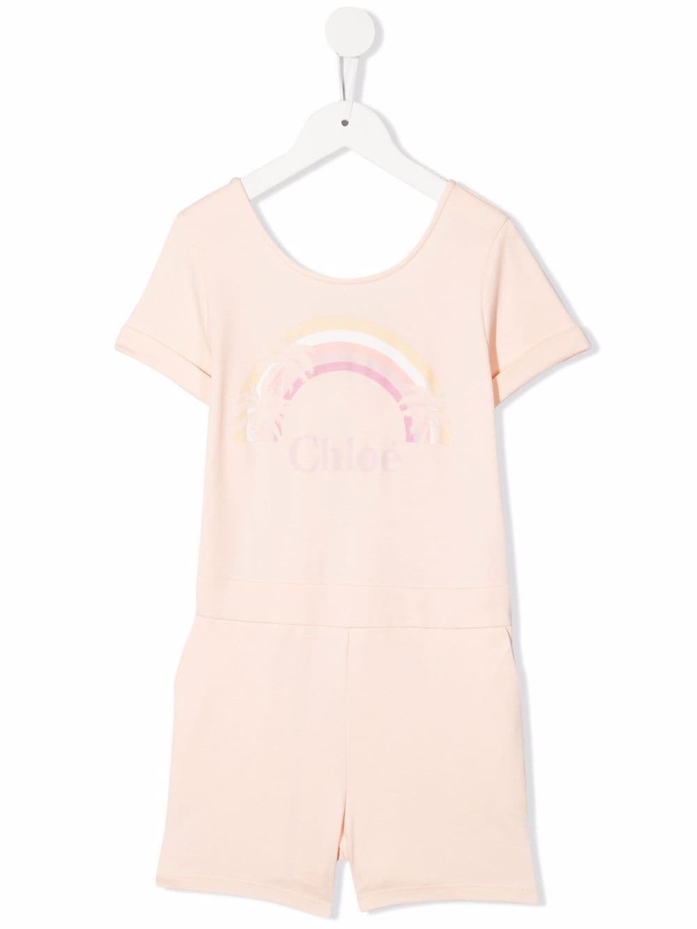 Chloé Kids Playsuit mit Logo-Print - Nude von Chloé Kids