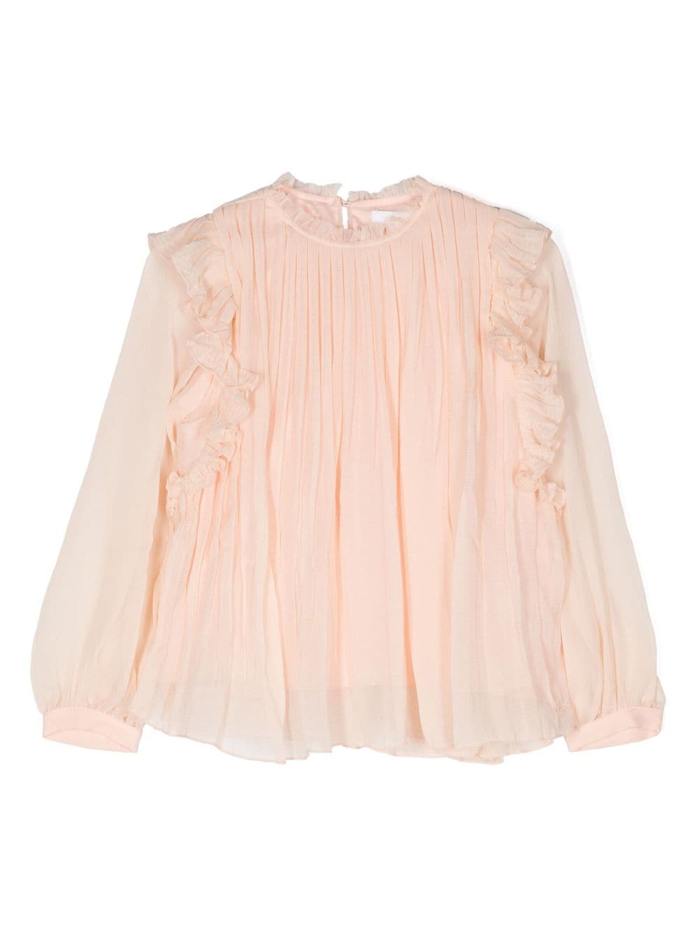 Chloé Kids Seidenbluse mit Rüschendetail - Nude von Chloé Kids