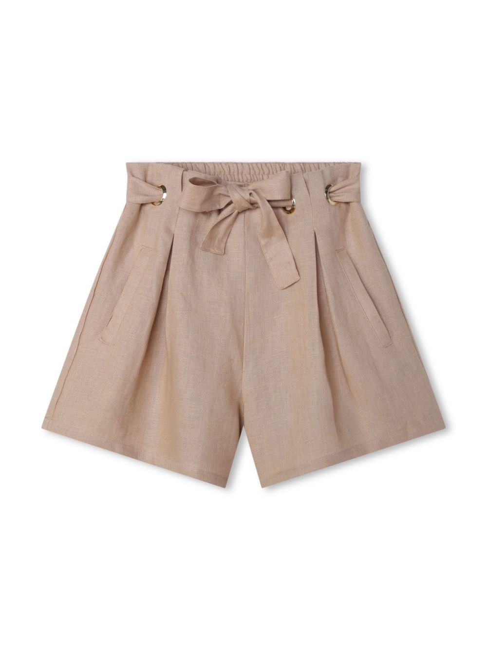 Chloé Kids Shorts aus Leinen mit Logo-Stickerei - Nude von Chloé Kids