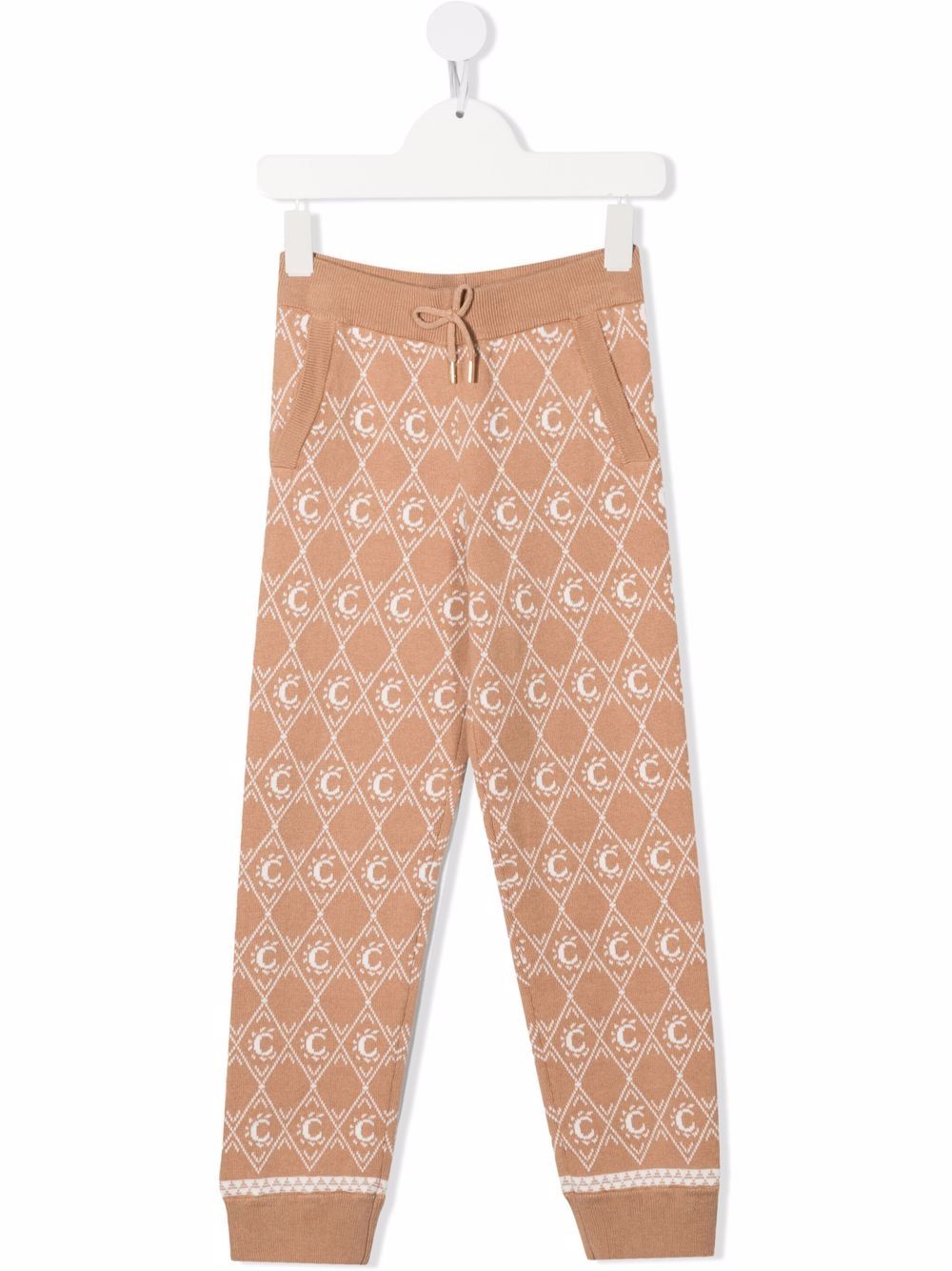 Chloé Kids Strickhose mit C-Jacquardmuster - Nude von Chloé Kids