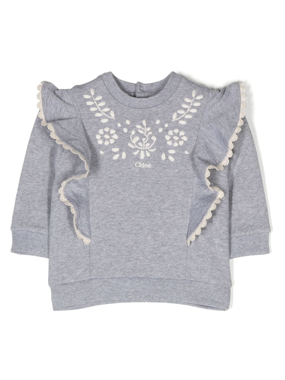 Chloé Kids Sweatshirt mit Rüschen - Grau von Chloé Kids