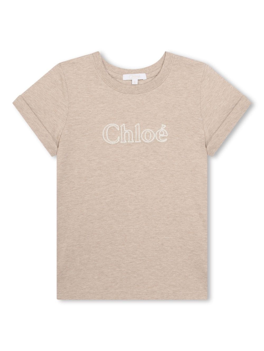 Chloé Kids T-Shirt aus Bio-Baumwolle mit Logo-Print - Nude von Chloé Kids
