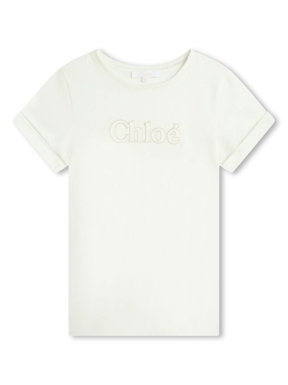 Chloé Kids T-Shirt mit Logo-Stickerei - Weiß von Chloé Kids