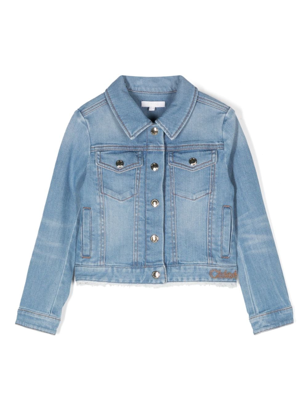 Chloé Kids cotton denim jacket - Blau von Chloé Kids