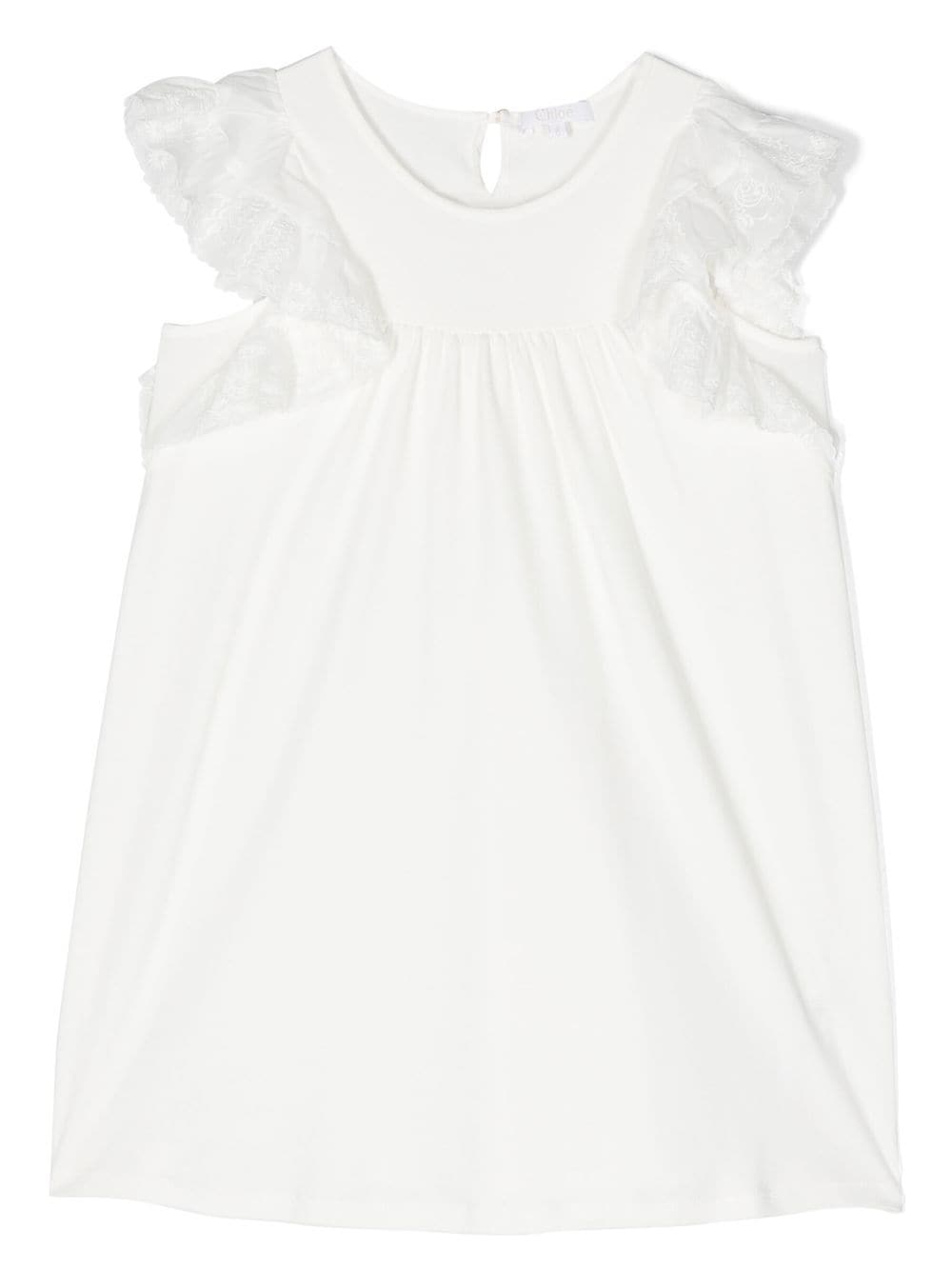 Chloé Kids Kleid mit lockerem Schnitt - Weiß von Chloé Kids