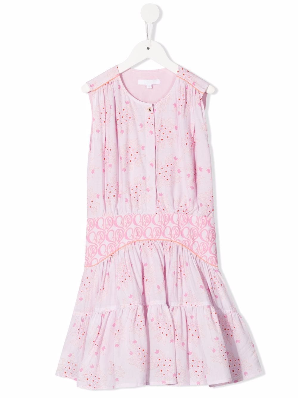 Chloé Kids Ausgestelltes Kleid mit Blumen-Print - Rosa von Chloé Kids