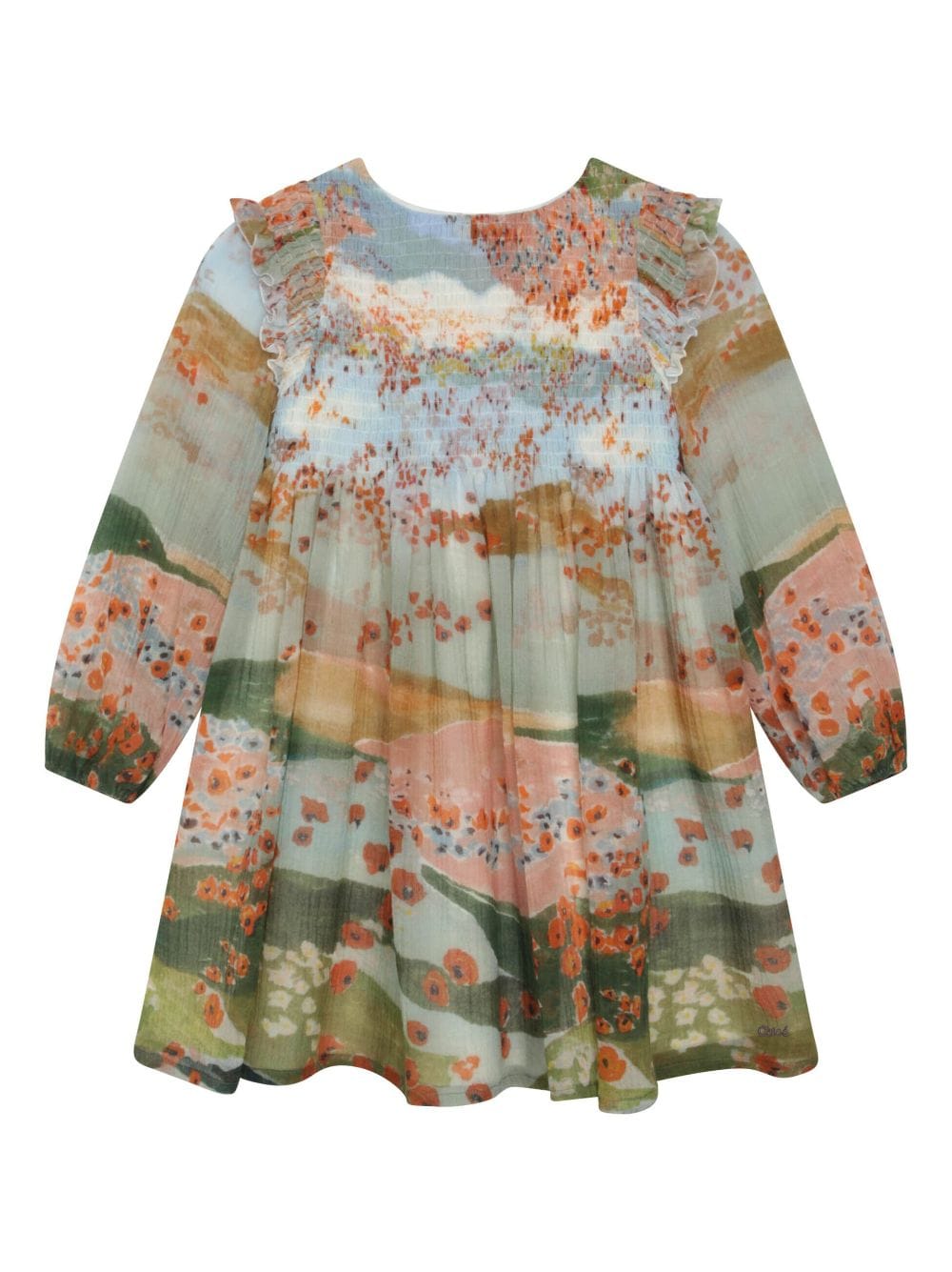 Chloé Kids Gerüschtes Kleid mit Print - Mehrfarbig von Chloé Kids