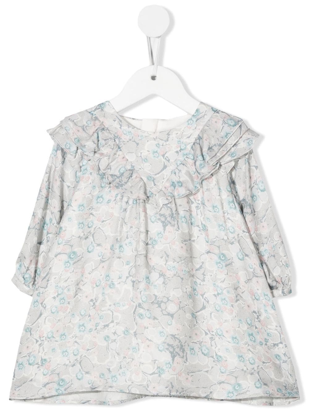 Chloé Kids Gerüschtes Kleid mit Print - Grau von Chloé Kids