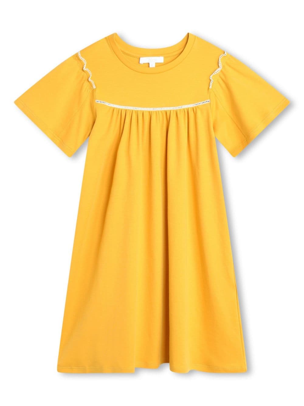 Chloé Kids Kurzärmeliges Kleid aus Bio-Baumwolle - Gelb von Chloé Kids