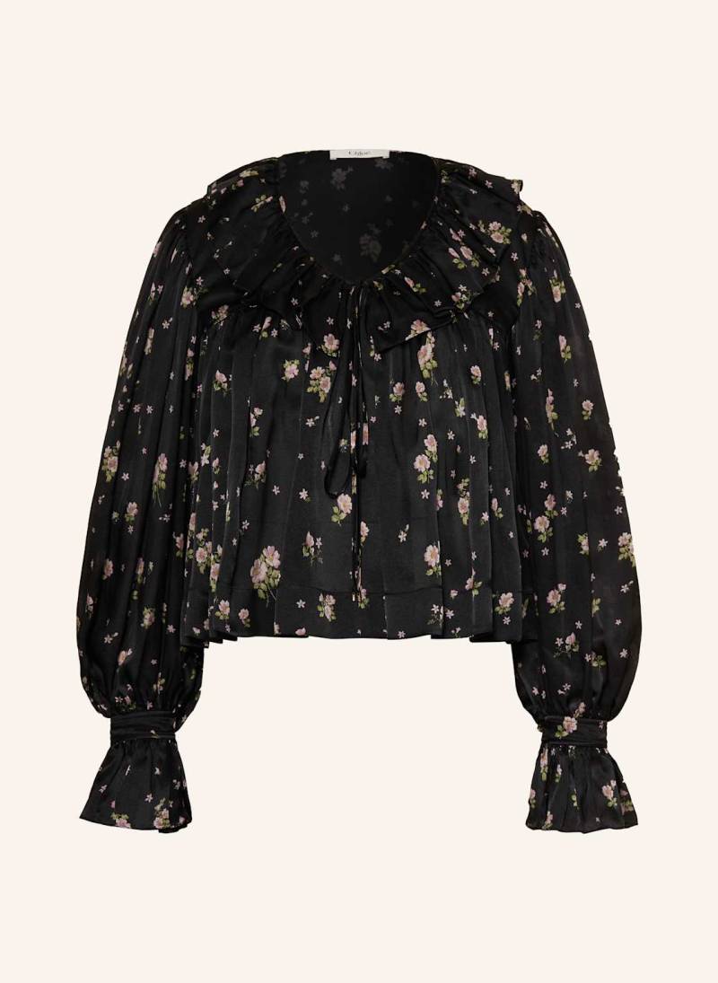 Chloé Blusenshirt Aus Seide Mit Rüschen schwarz von Chloé