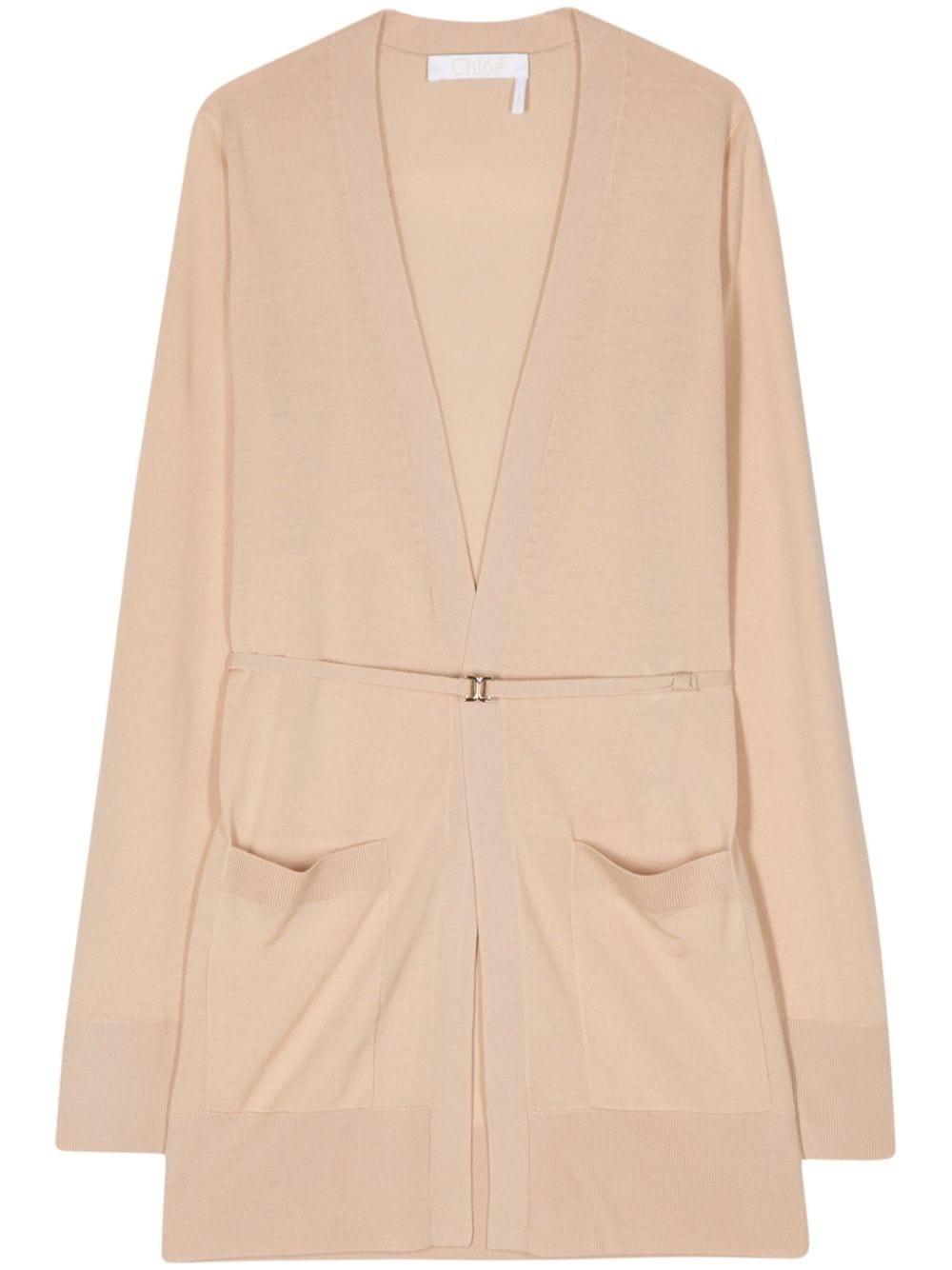 Chloé Cardigan mit Logo-Schild - Nude von Chloé