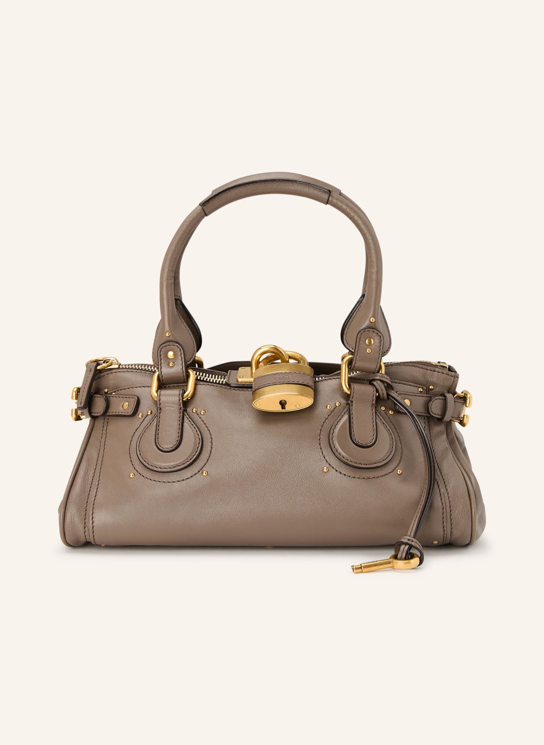 Chloé Handtasche Paddington Mit Nieten grau von Chloé