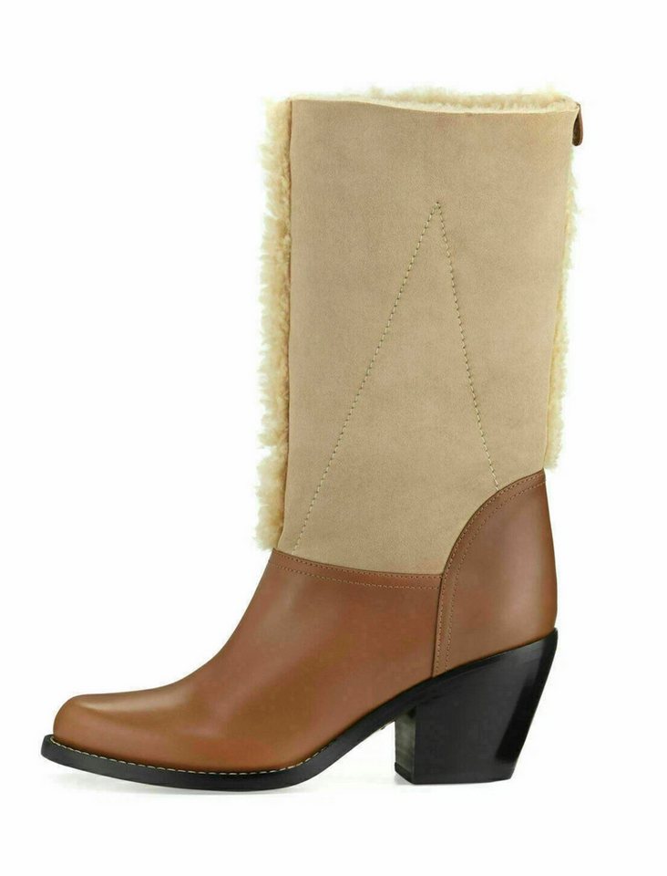 Chloé Kurtis Fold-Over Lammfell Stiefel zum Umklappen Winterboots Zweifach tragbar: hoher Schaft oder umgeschlagen von Chloé