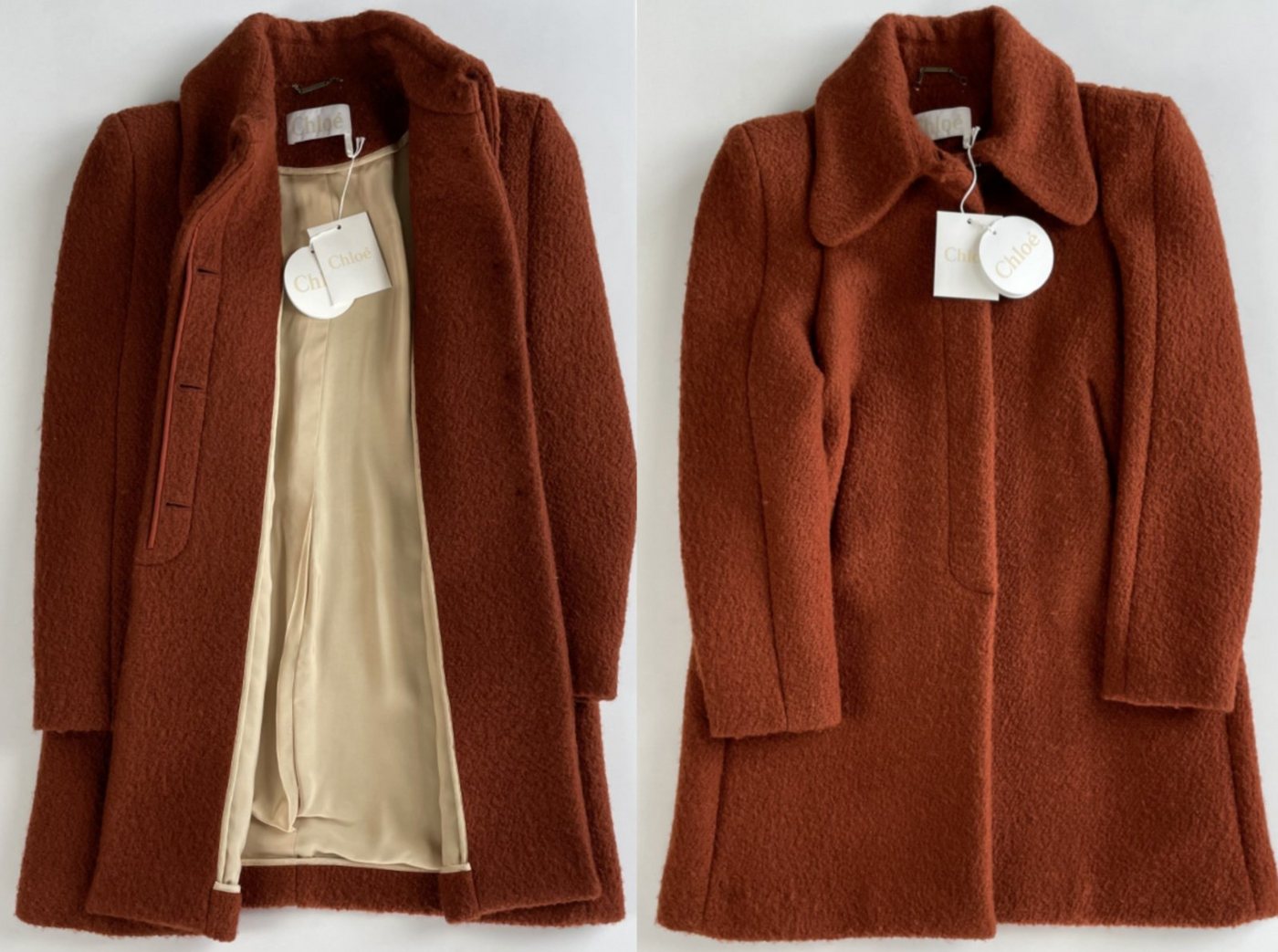 Chloé Langmantel Chloé Women's Washed Wool Mantel Coat Jacket Jacke Blouson Parka Overc von Chloé