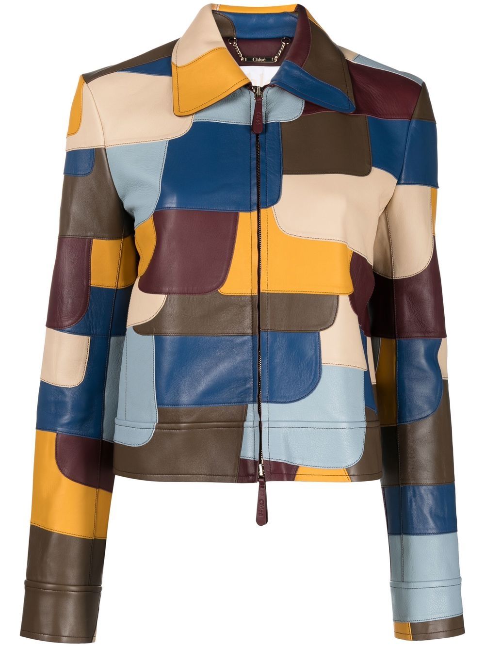 Chloé Lederjacke in Colour-Block-Optik - Gelb von Chloé