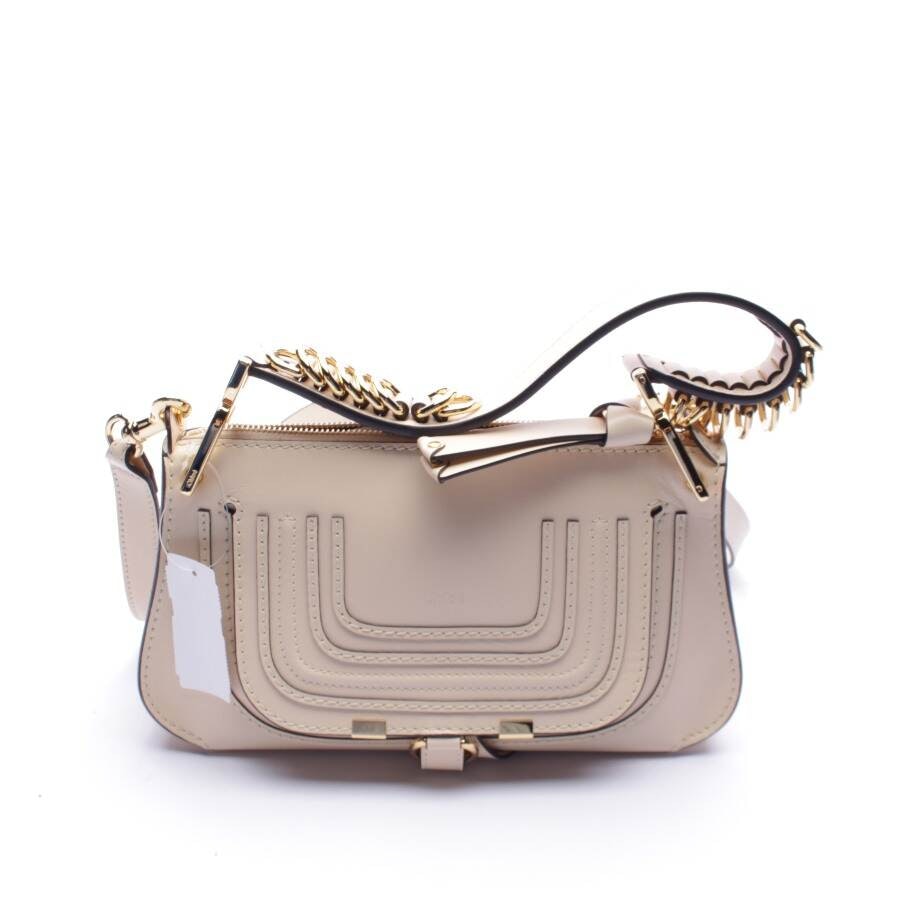 Chloé Marcie Small Shiny Saddle Schultertasche Beige von Chloé