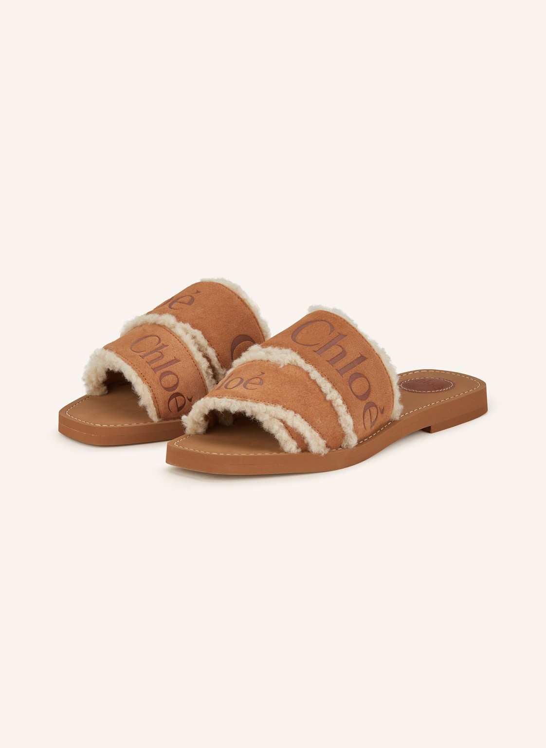 Chloé Pantoletten Woody braun von Chloé