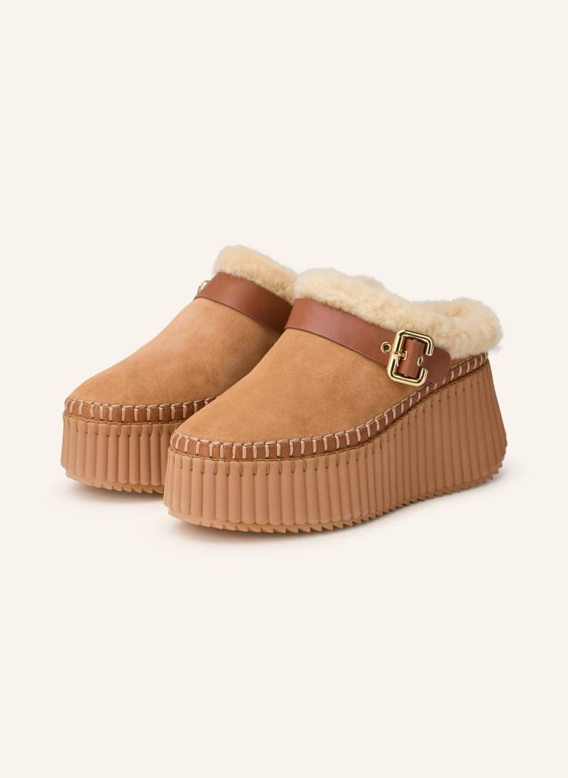 Chloé Plateau-Slipper Nama braun von Chloé