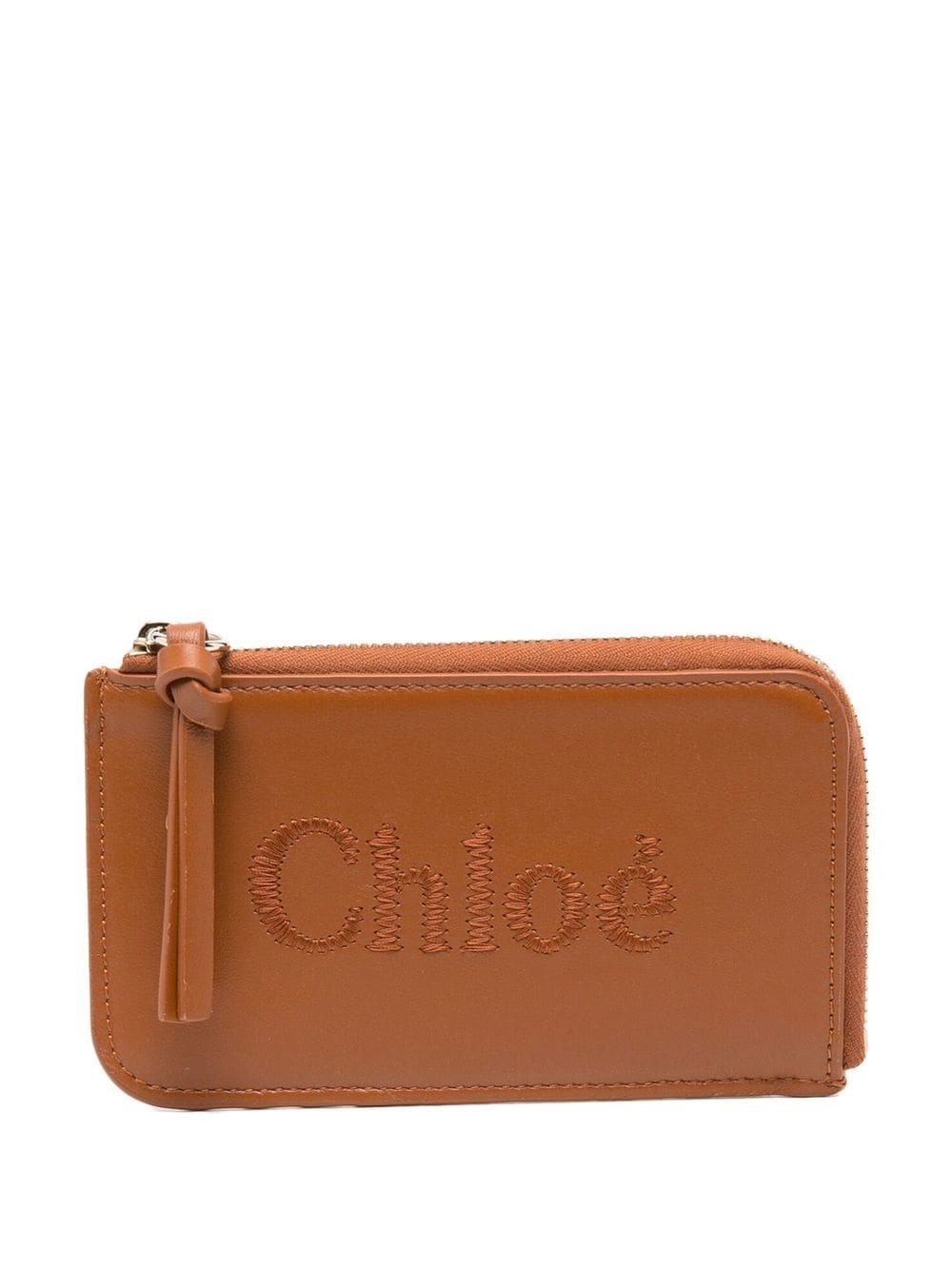 Chloé Portemonnaie mit Logo-Stickerei - Braun von Chloé