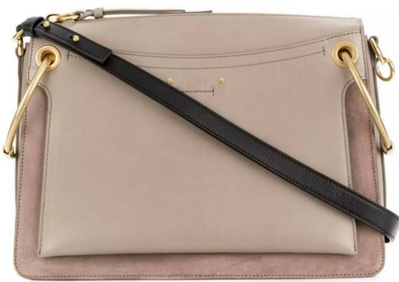 Chloé Schultertasche Medium Roy Tasche Crossbody Glatt & Veloursleder, Zwei abnehmbare Schulterriemen. Zwei Trageoptionen. von Chloé