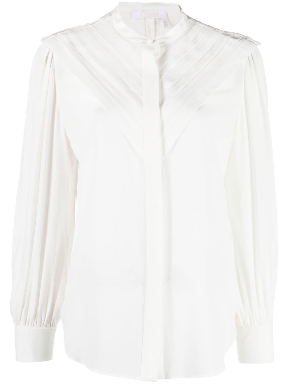 Chloé Seidenbluse mit Falten - Weiß von Chloé