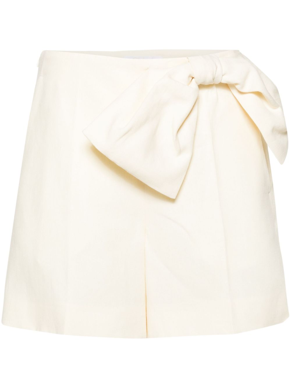 Chloé Shorts aus Leinen mit Schleife - Nude von Chloé