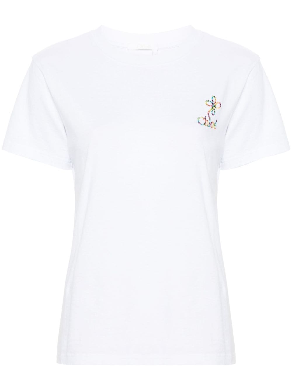 Chloé T-Shirt mit Logo-Stickerei - Weiß von Chloé