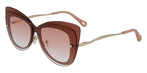 Chloe Unisex Ce175s 44713 749 Peach Polycarbonate, Standard, 63 Sunglasses, Helles Pink/Braun Shaded von Chloe